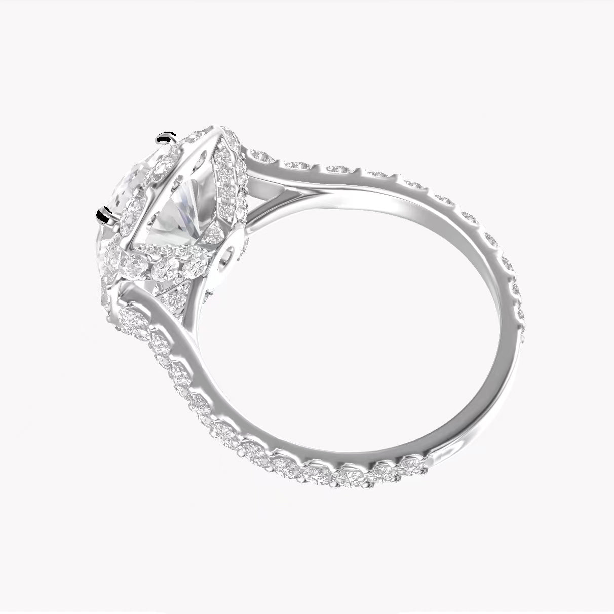 GLF-RGR618 four-prong 1ct stone straight arm nail-set diamond ring 11#