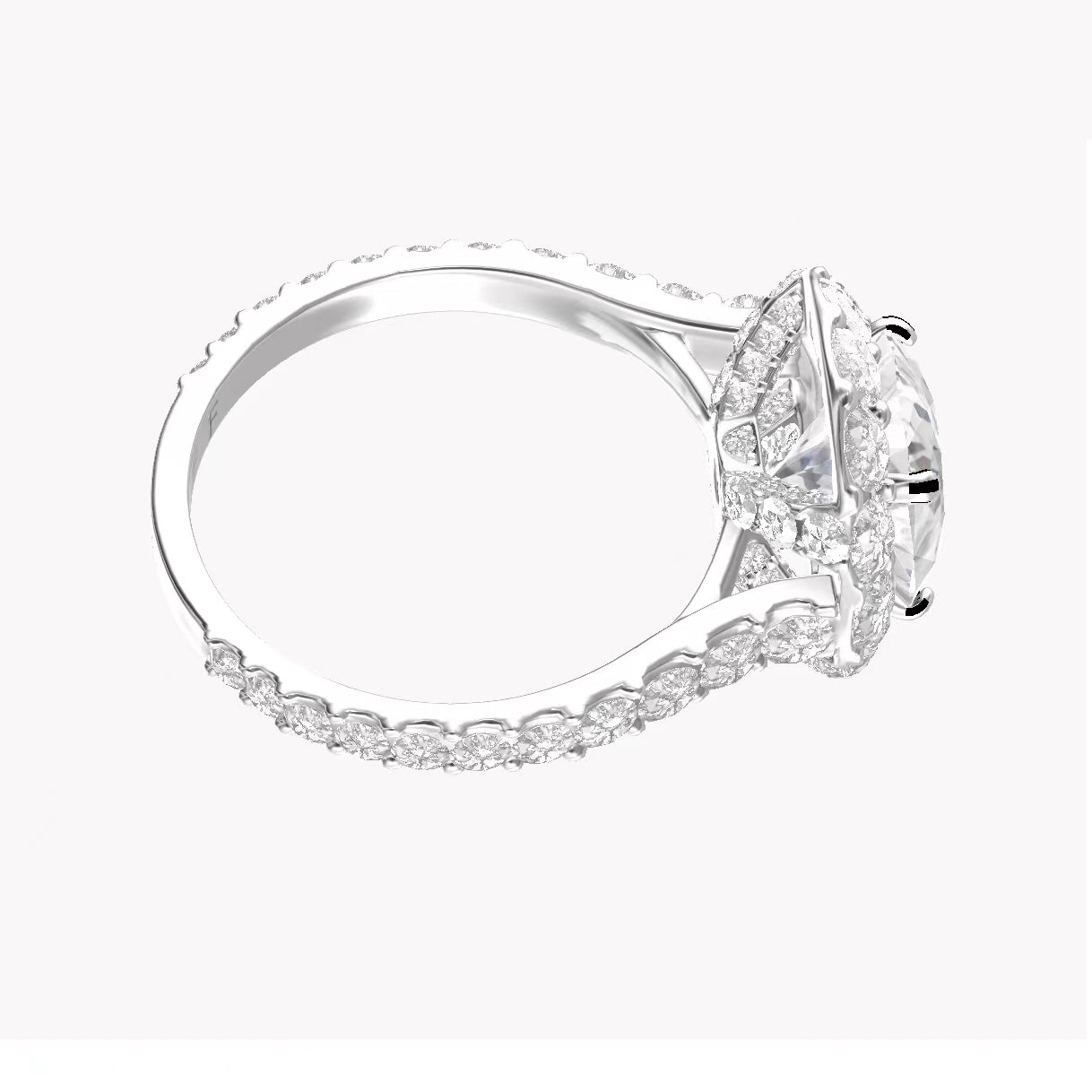 GLF-RGR618 four-prong 1ct stone straight arm nail-set diamond ring 11#