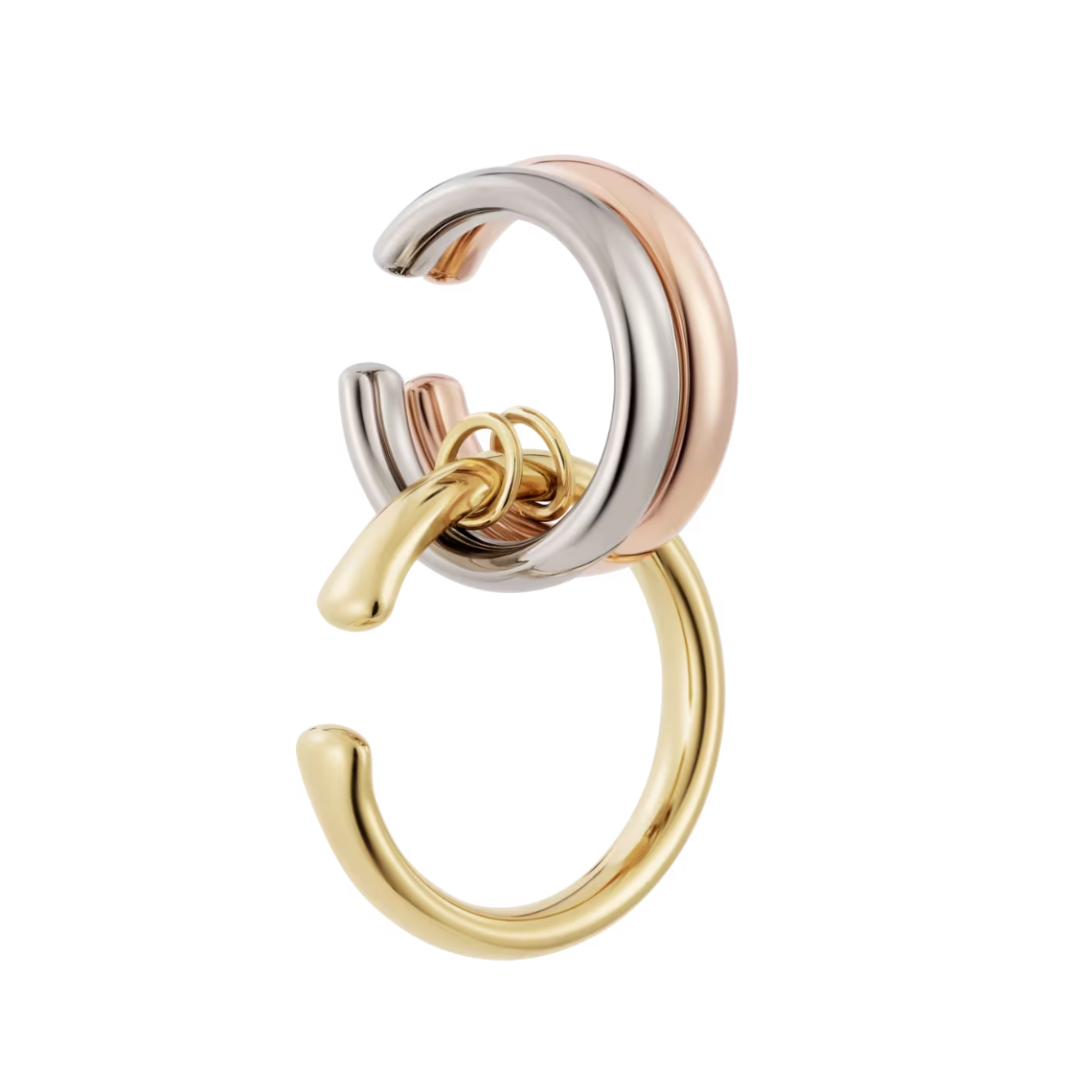 KDY-B8301480 single-sided color-separated three-ring ear cuff, a multi-wear earring