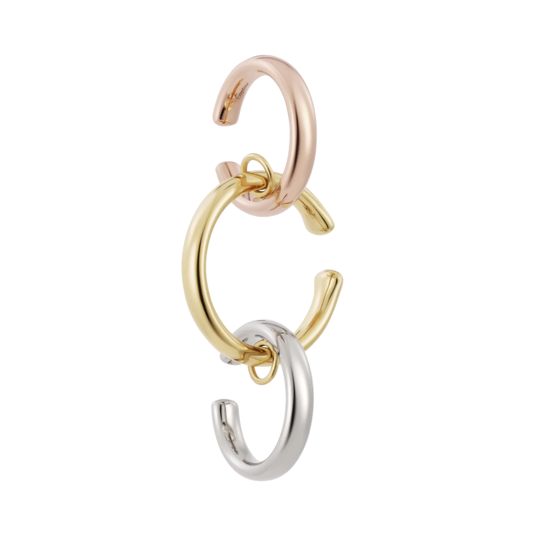 KDY-B8301480 single-sided color-separated three-ring ear cuff, a multi-wear earring