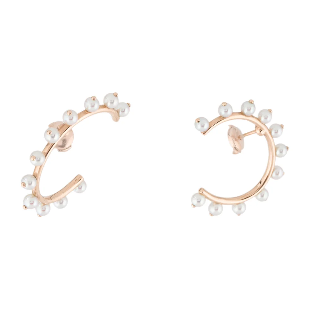 AMS-H122502B Pearl C-Shape Earrings Studs
