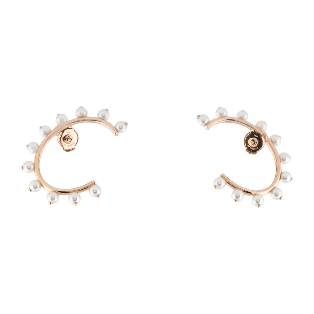 AMS-H122502B Pearl C-Shape Earrings Studs