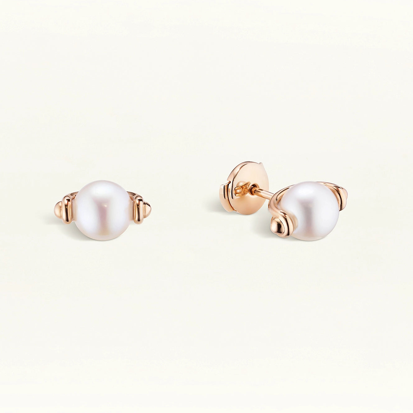 AMS-H122503B Pearl Japanese Stud Earrings