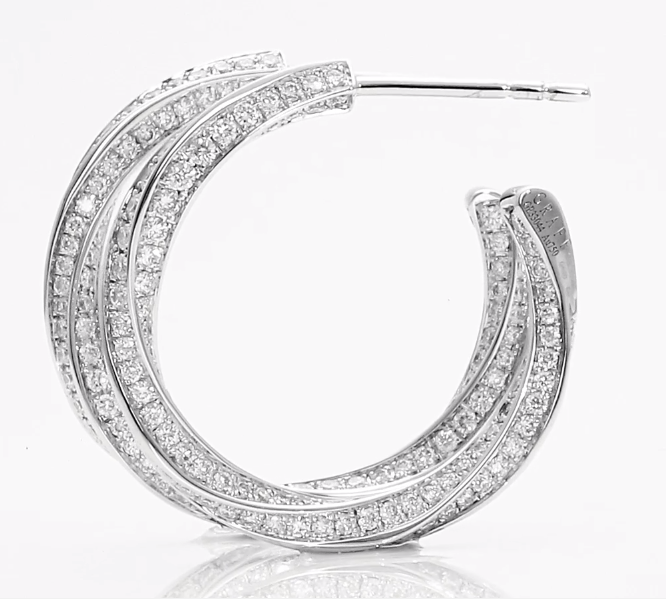 GLF-RGE1497 spiral diamond hoop earrings