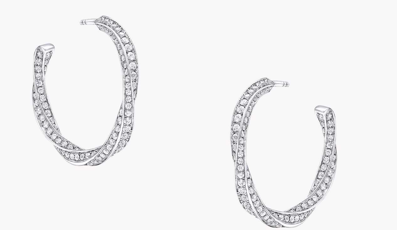 GLF-RGE1497 spiral diamond hoop earrings