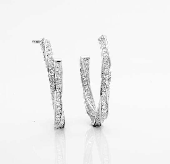GLF-RGE1497 spiral diamond hoop earrings