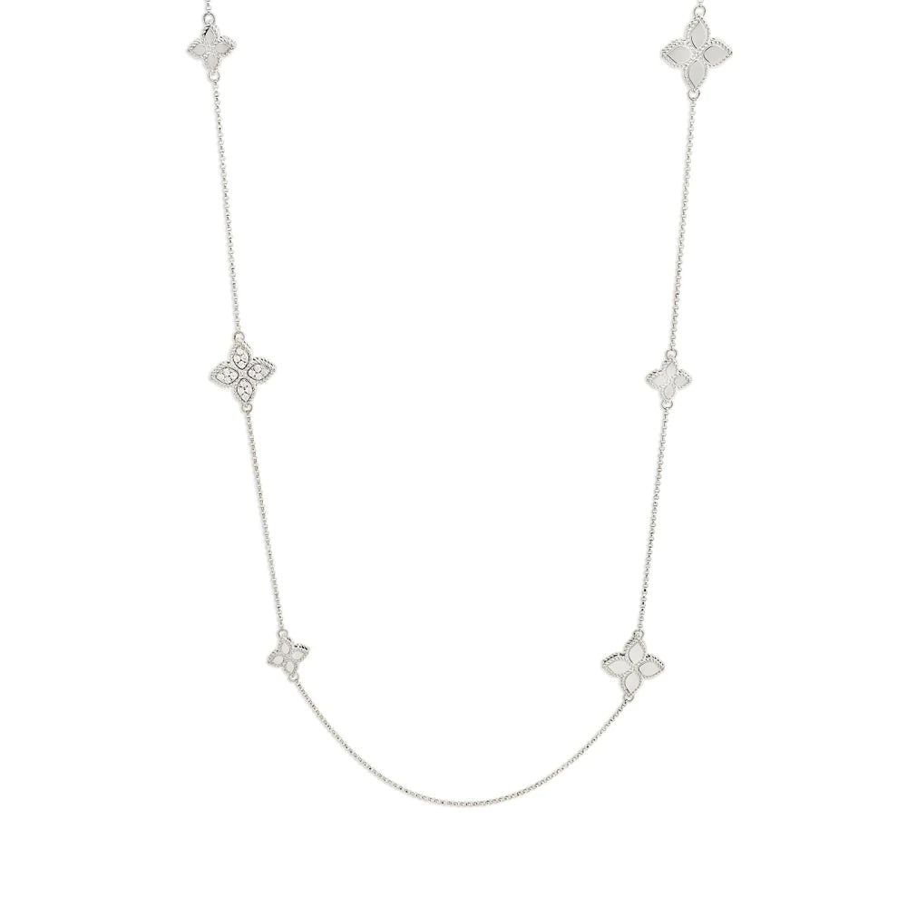 LBT-ADR7770649 twisted rope four-leaf clover hollow diamond 10 flower necklace