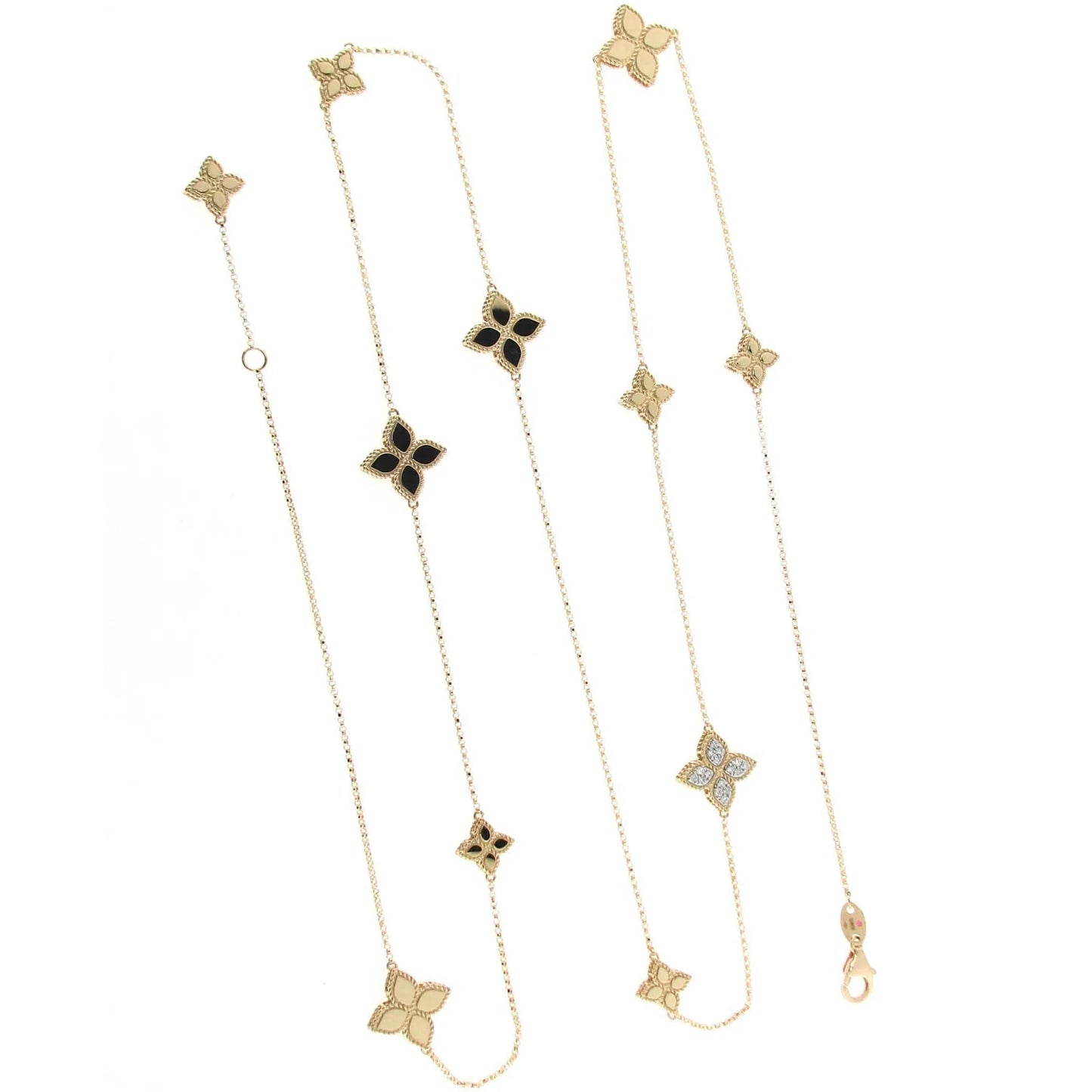 LBT-ADR7770649 twisted rope four-leaf clover hollow diamond 10 flower necklace