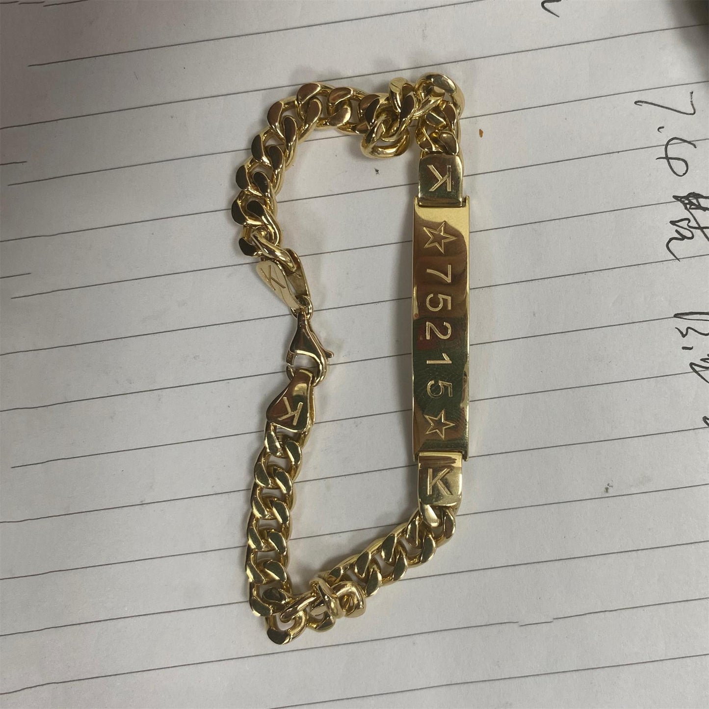VCA481524 letter brand bracelet denim chain