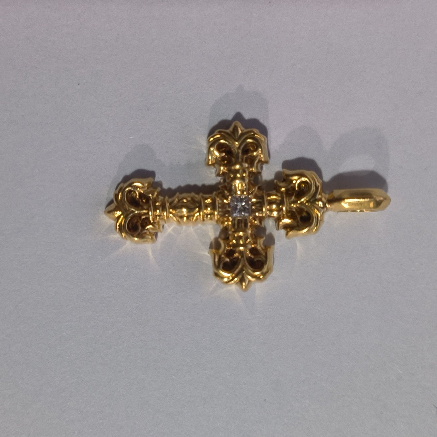 KLX-418544 square diamond thatch cross necklace customer version