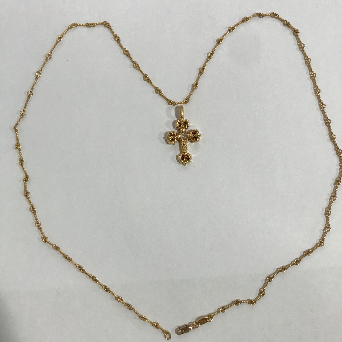 KLX-418544 square diamond thatch cross necklace customer version