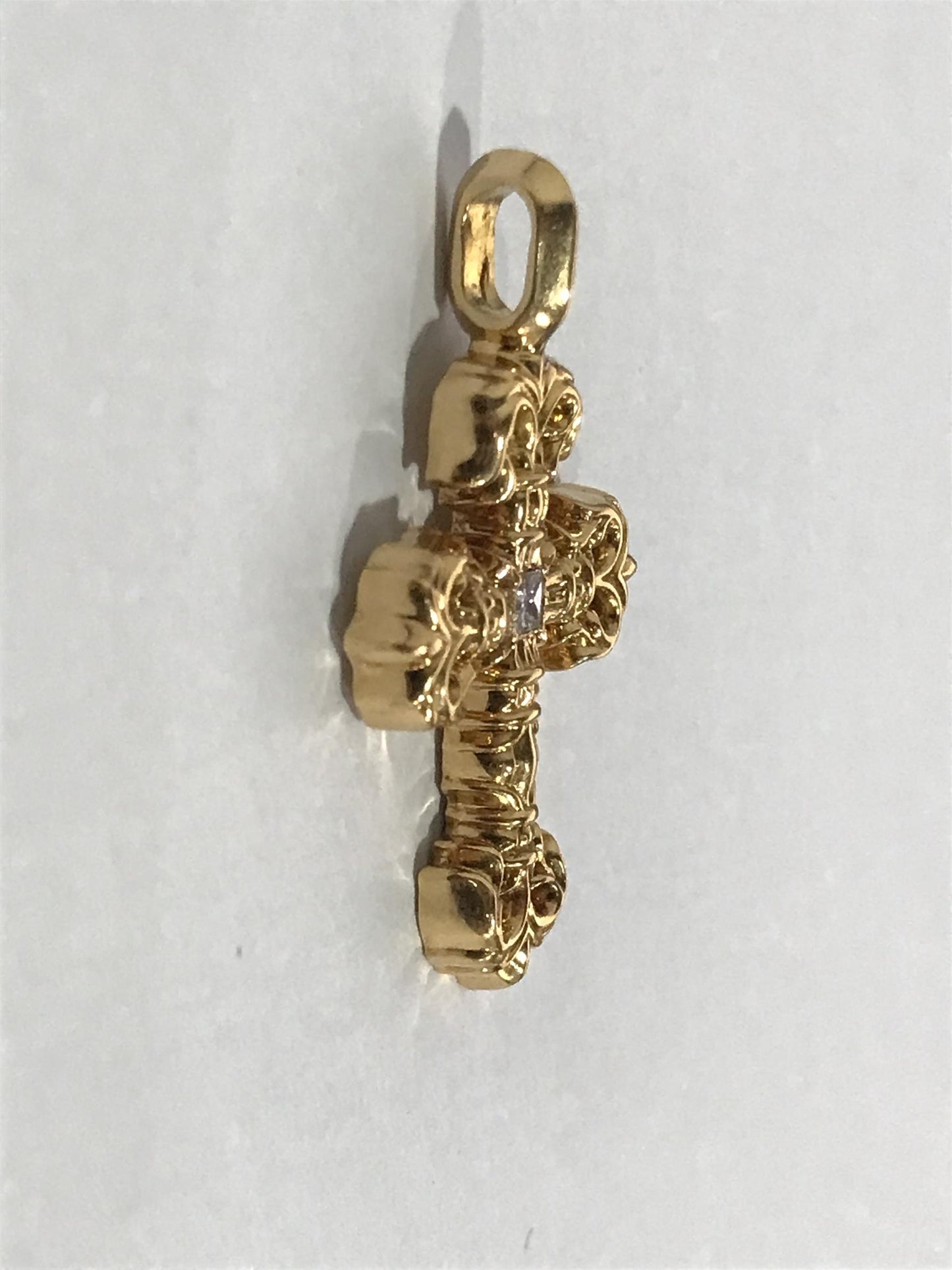 KLX-418544 square diamond thatch cross necklace customer version