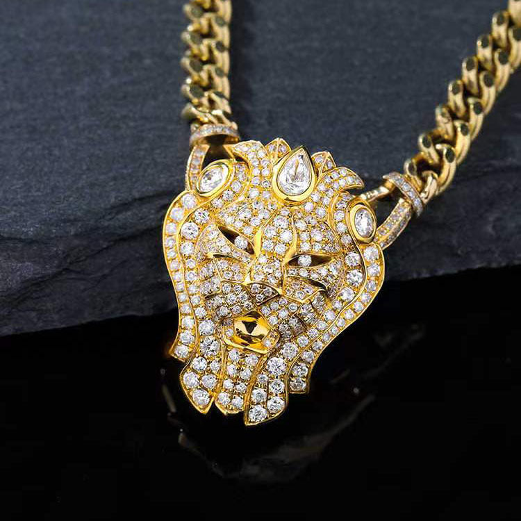 XNE-J18980 lion full diamond pendant
