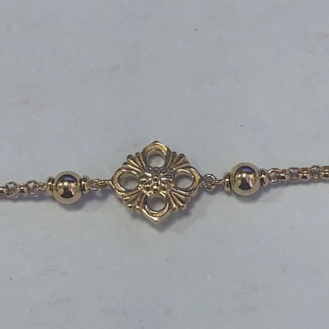 BQLT-BRA15158 18MM enamel version stone gold wire European style four-leaf clover bracelet customer version