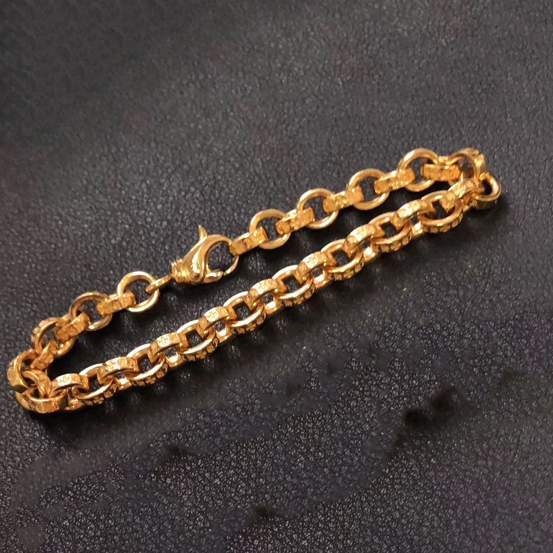 KLX-CH48948 Cross interlocking egg-shaped ring letter bracelet 195mm guest version