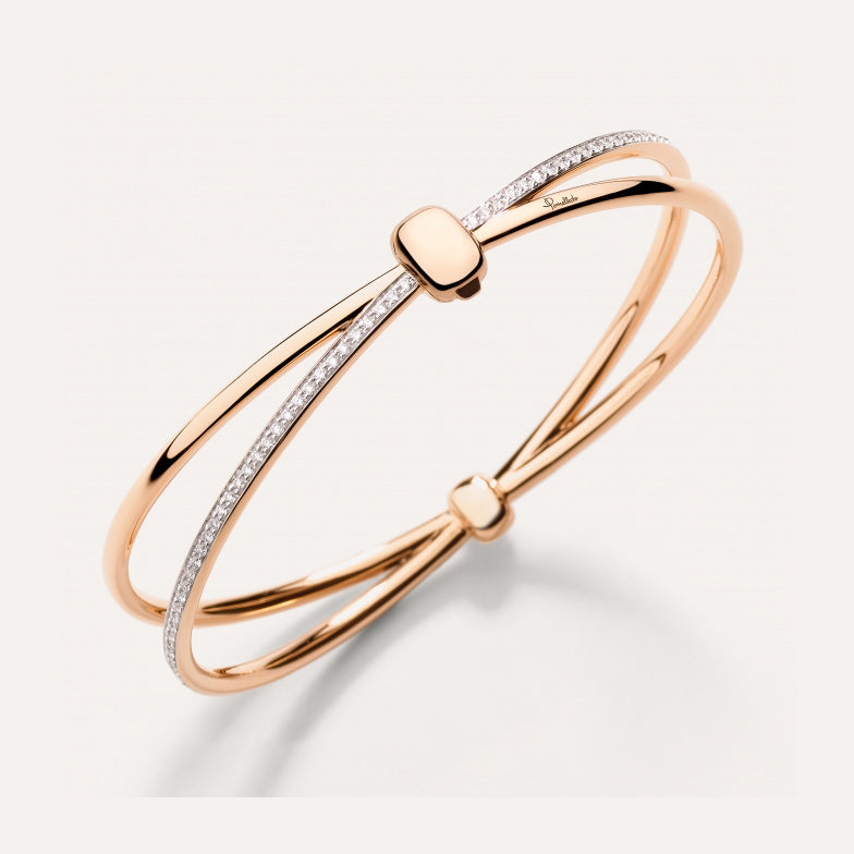 BMLD-PBC3070 double arm half diamond cross bracelet