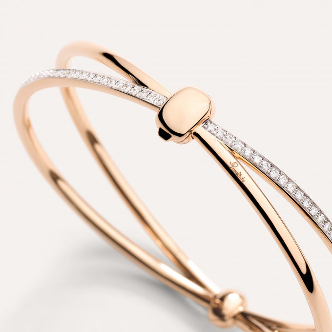 BMLD-PBC3070 double arm half diamond cross bracelet