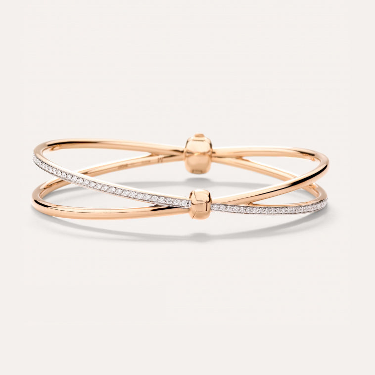 BMLD-PBC3070 double arm half diamond cross bracelet