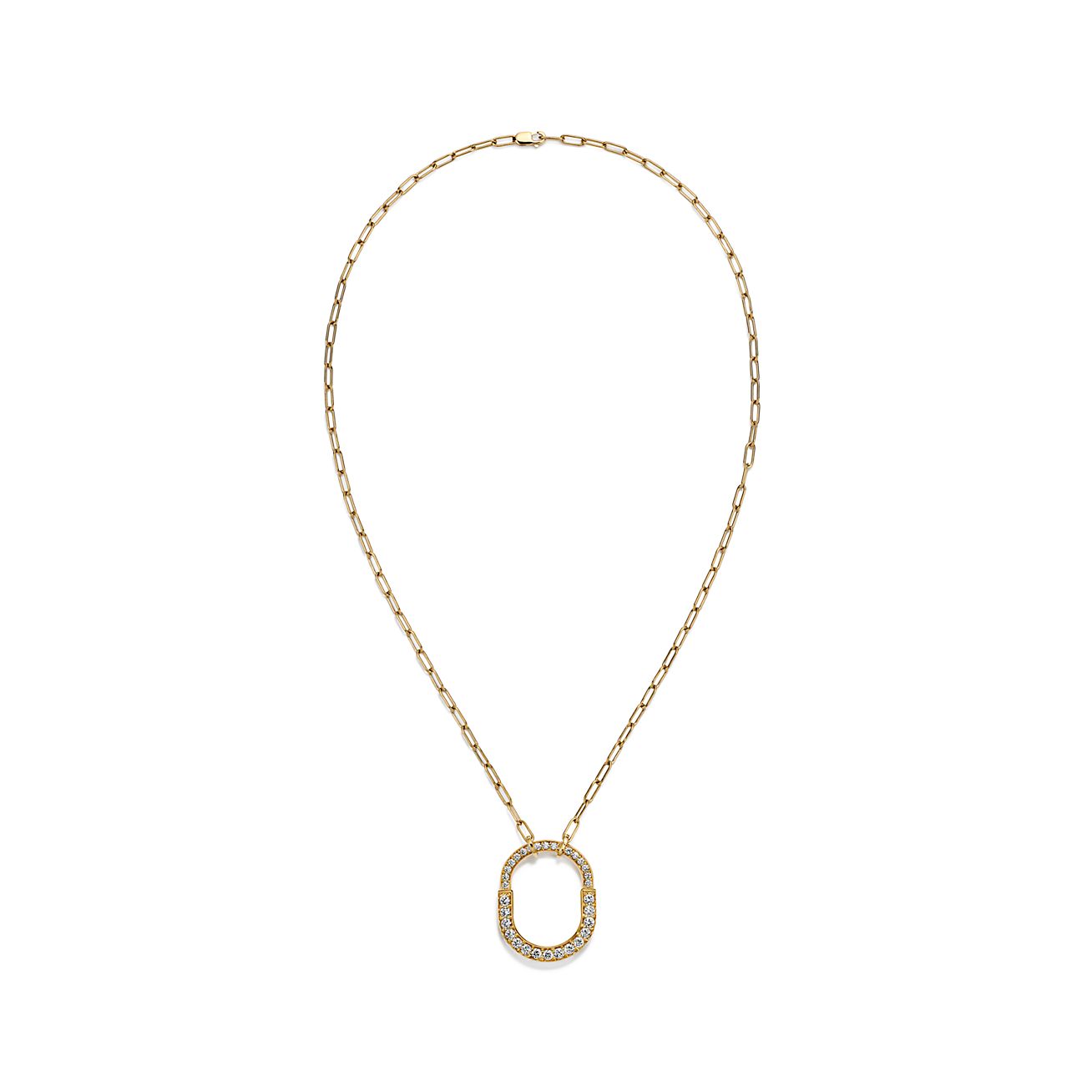 TIF-72355768 medium diamond thick love lock necklace
