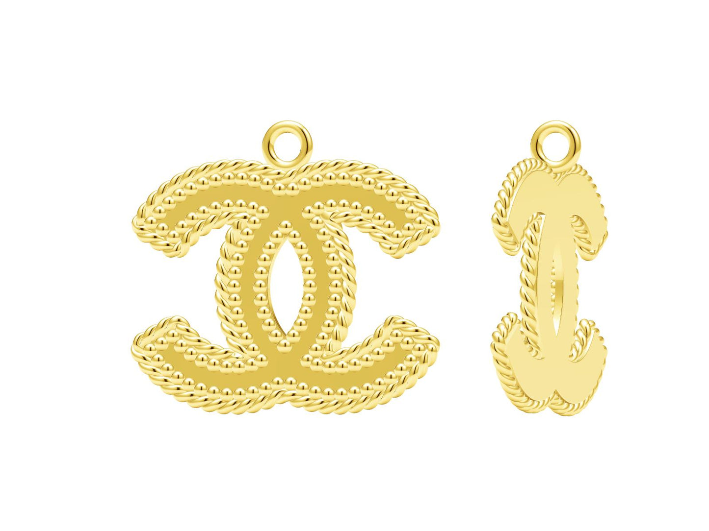 XNE-CNCP023 22.5mm double C twisted rope bead pendant
