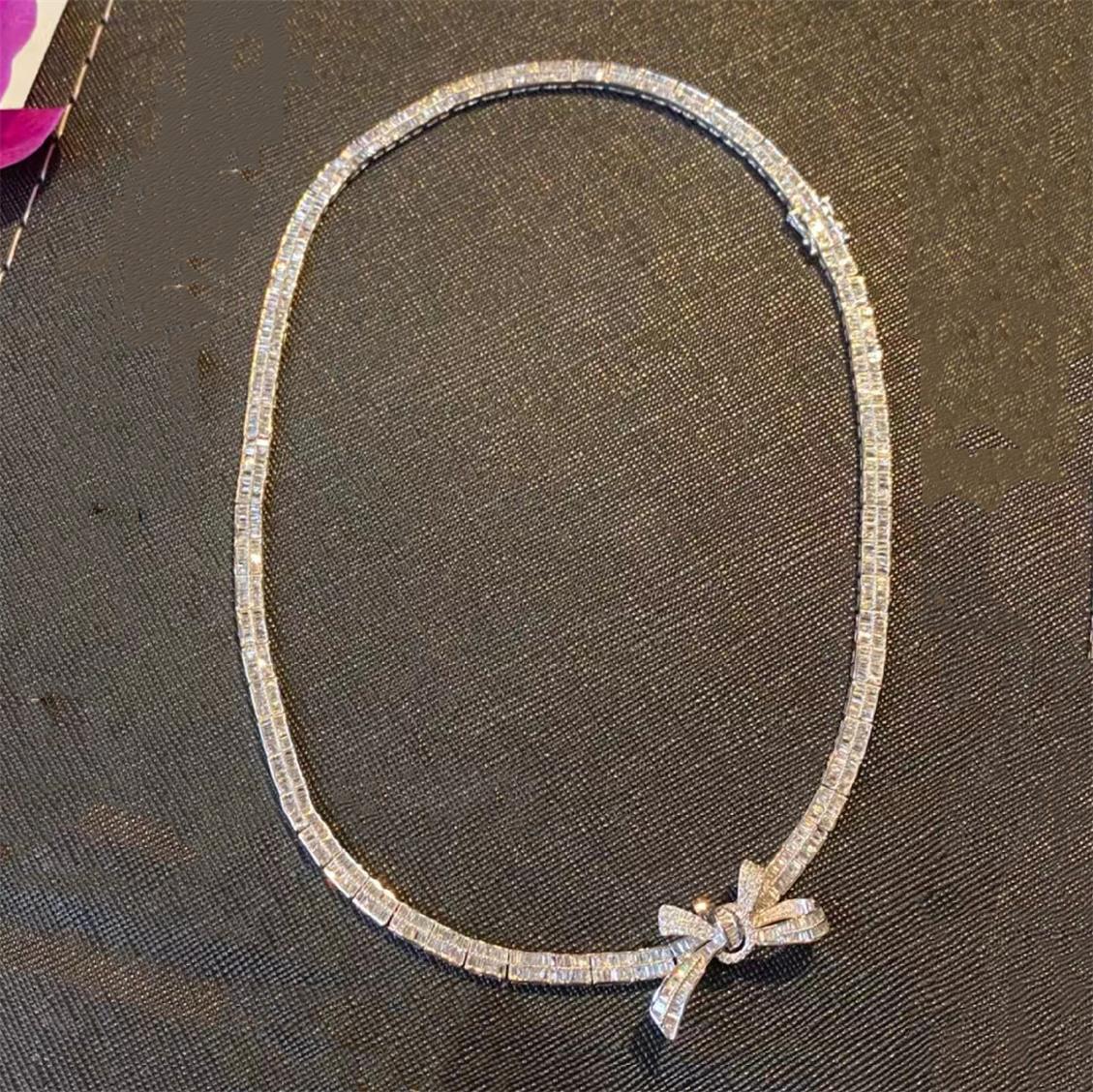 GLF-RGN52443 ladder chain bow necklace