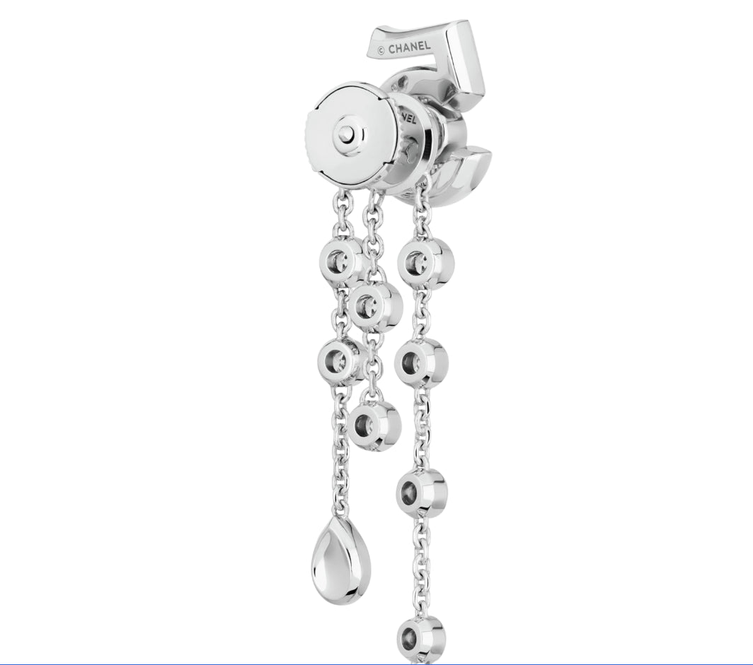 XNE-J12417 full diamond number 5 earrings