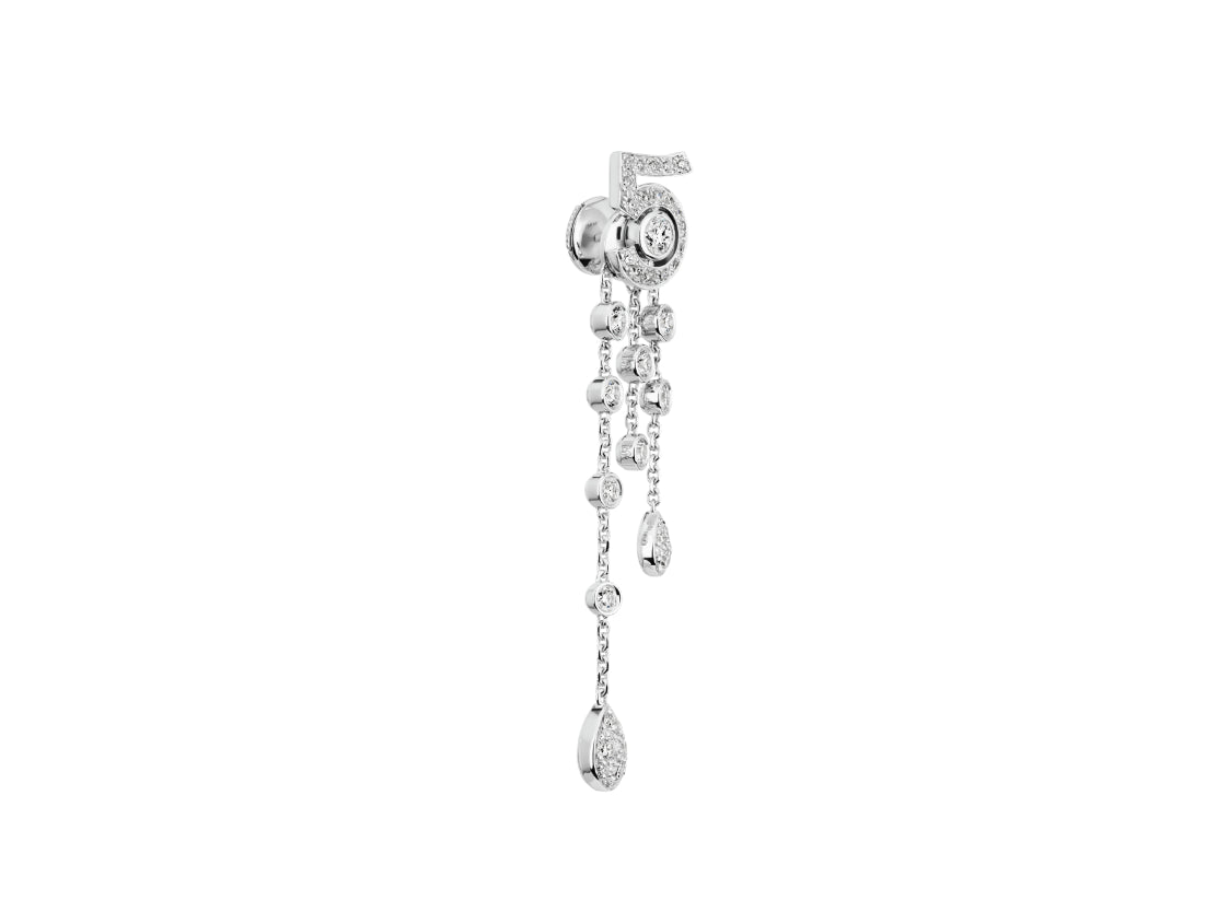 XNE-J12417 full diamond number 5 earrings