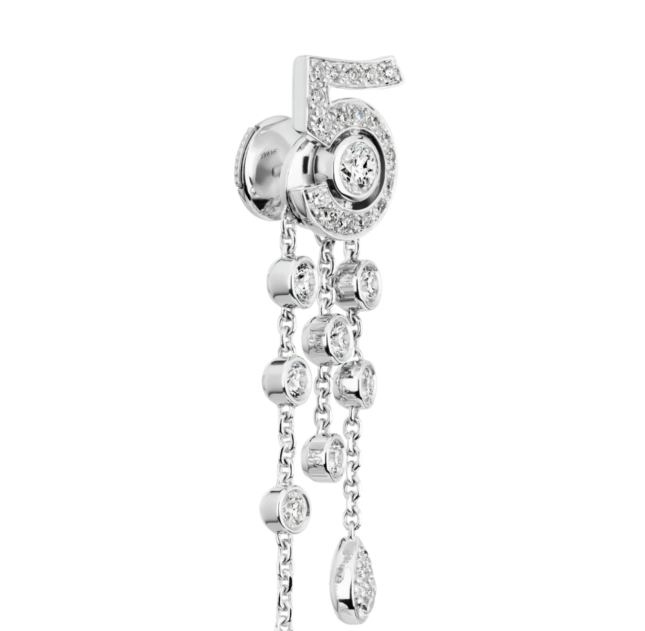 XNE-J12417 full diamond number 5 earrings