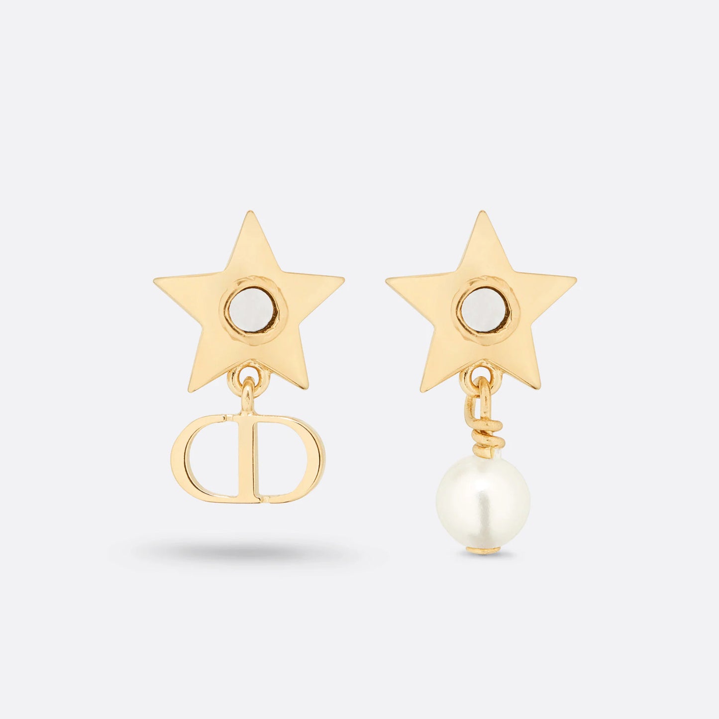 DIOR-E2331WOMPL Star CD Pearl Earrings