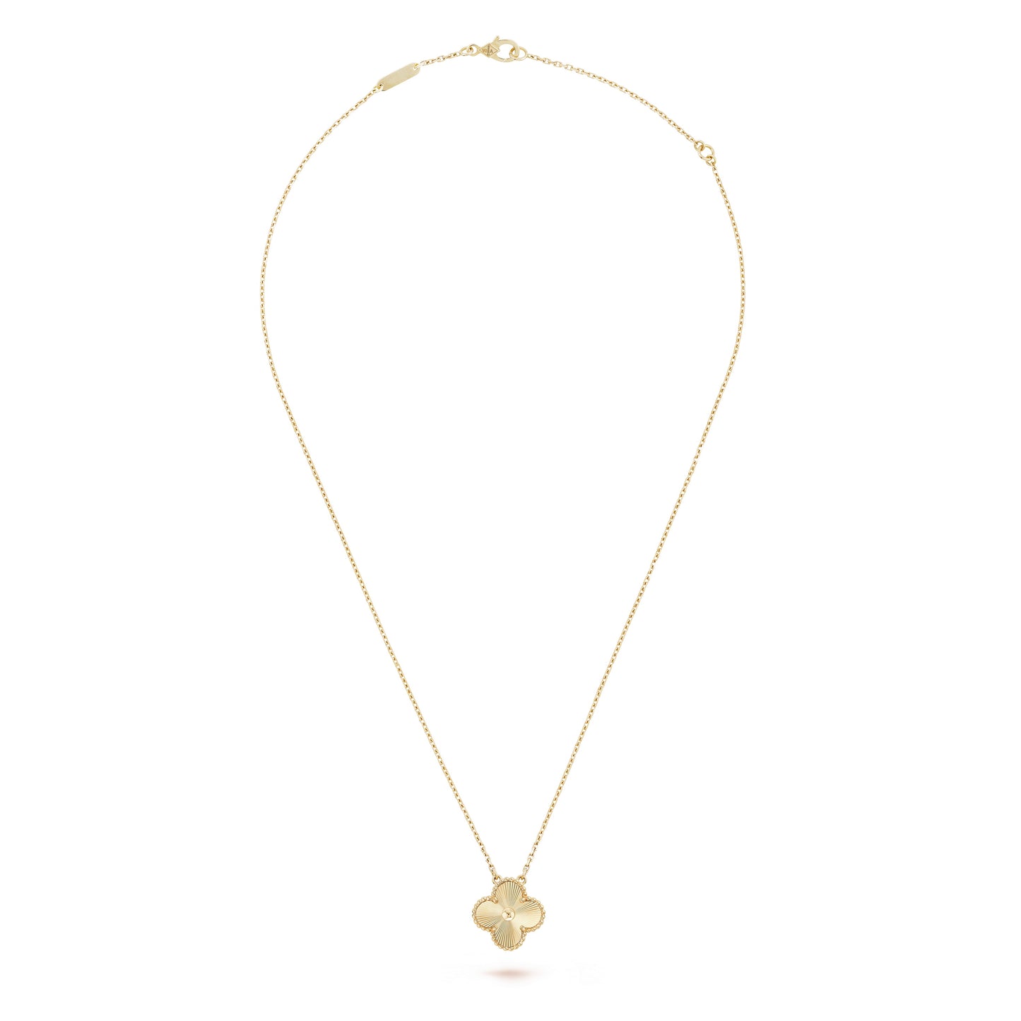 VCARP4KL00 15mm four-leaf clover flower piece tethered chain pendant necklace