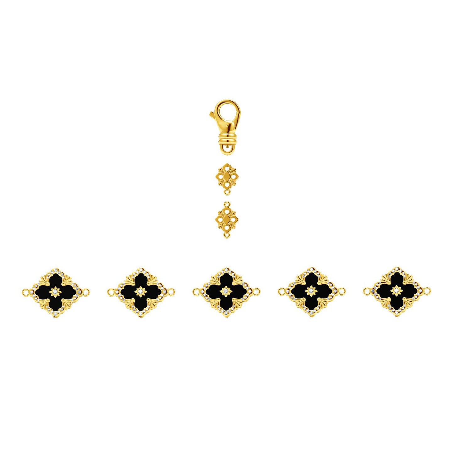 BQLT-BRC4181338 small full diamond European style four-leaf clover bracelet