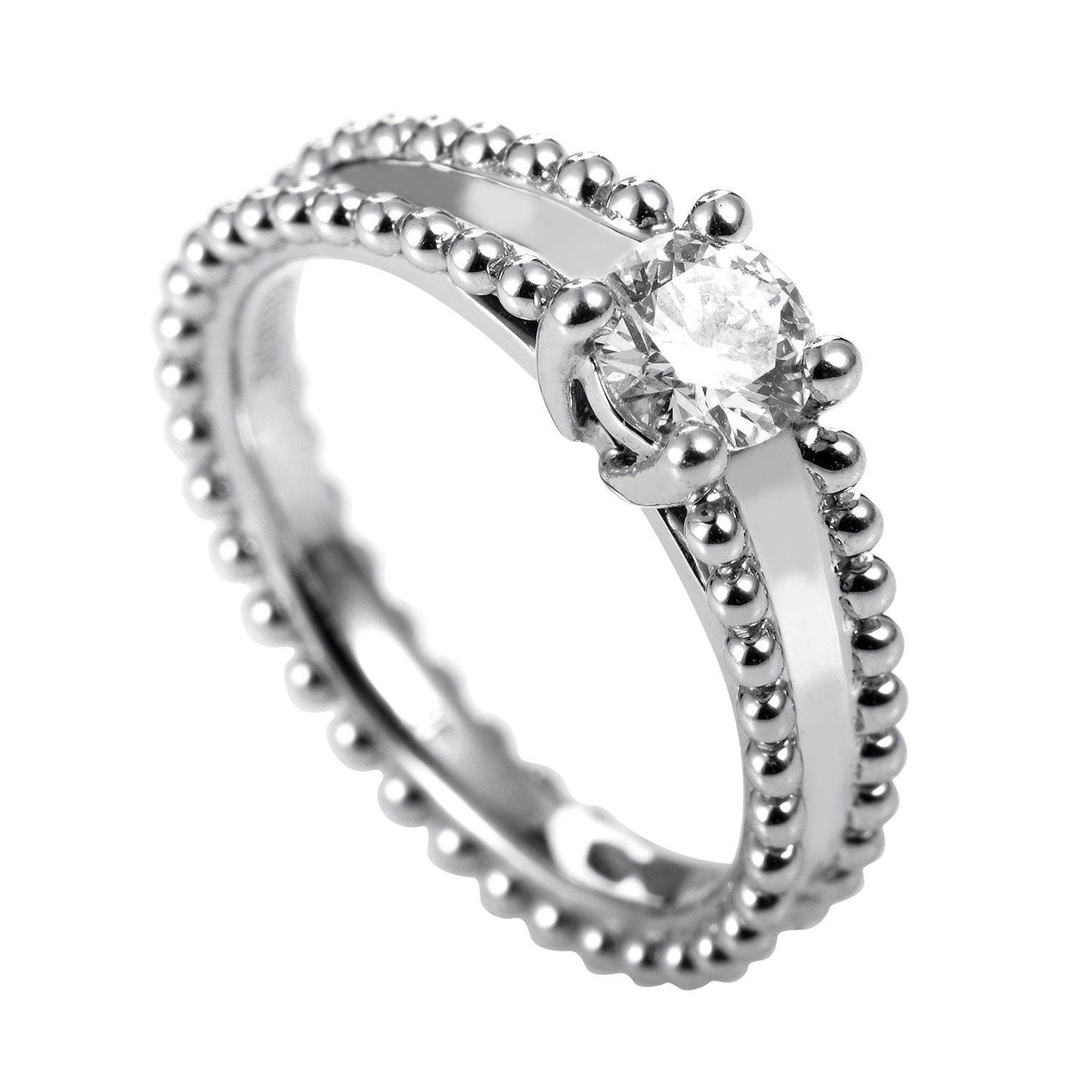 VCARG29500单头钻珠珠臂戒51#交叉四爪0.5ct