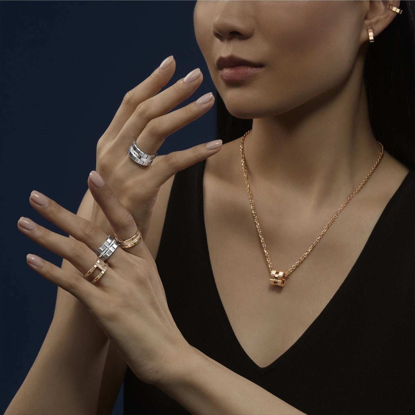 XB-827006-5010 plaid narrow version double row ring