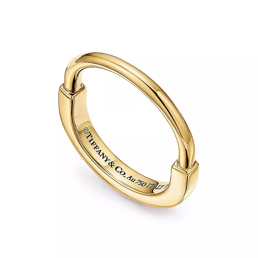 TIF-72346114 light gold lock-shaped narrow ring