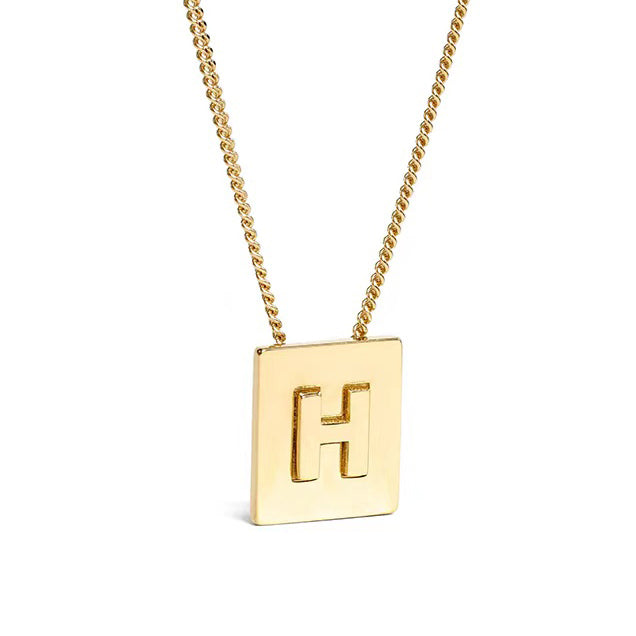 CL-484165 13x12MM square frame letter H pendant