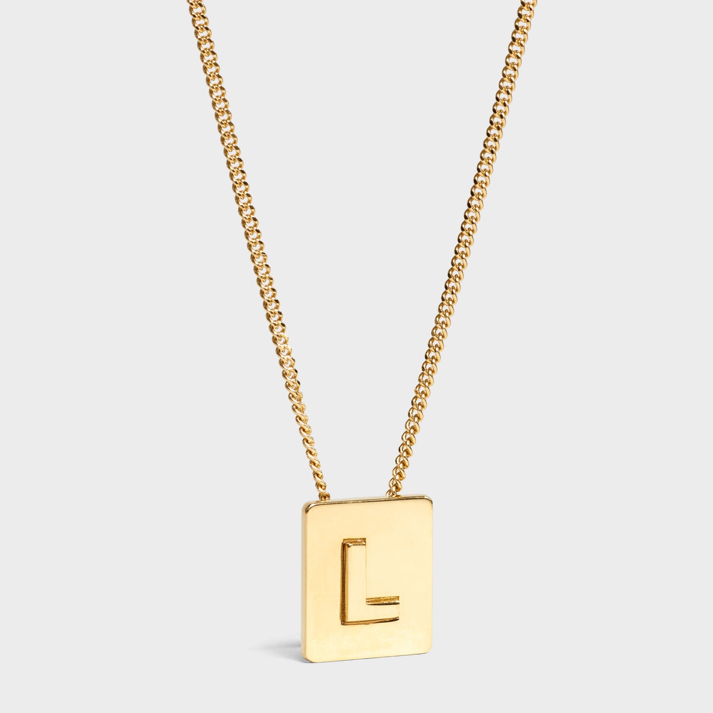 CL-524124 13x12MM square frame letter L pendant