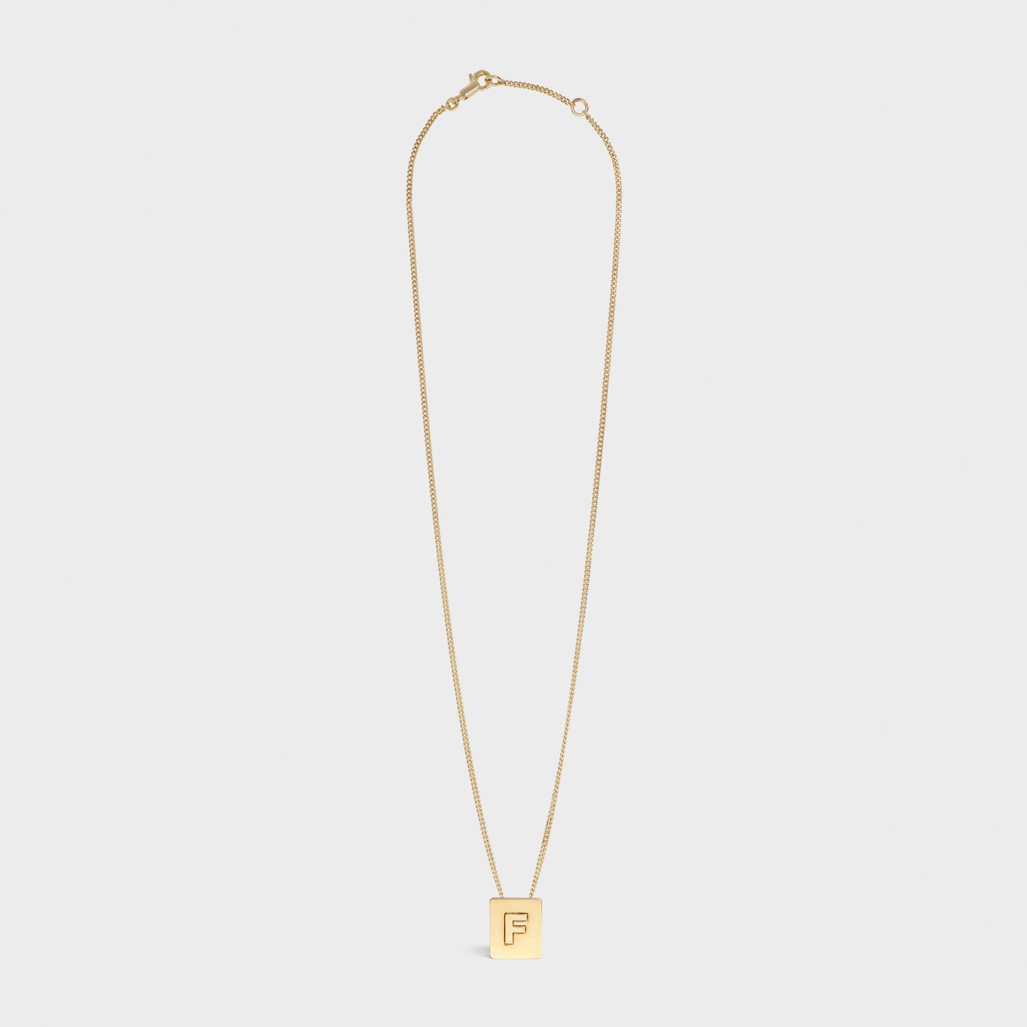 SL-95378 14x12MM square frame letter F pendant