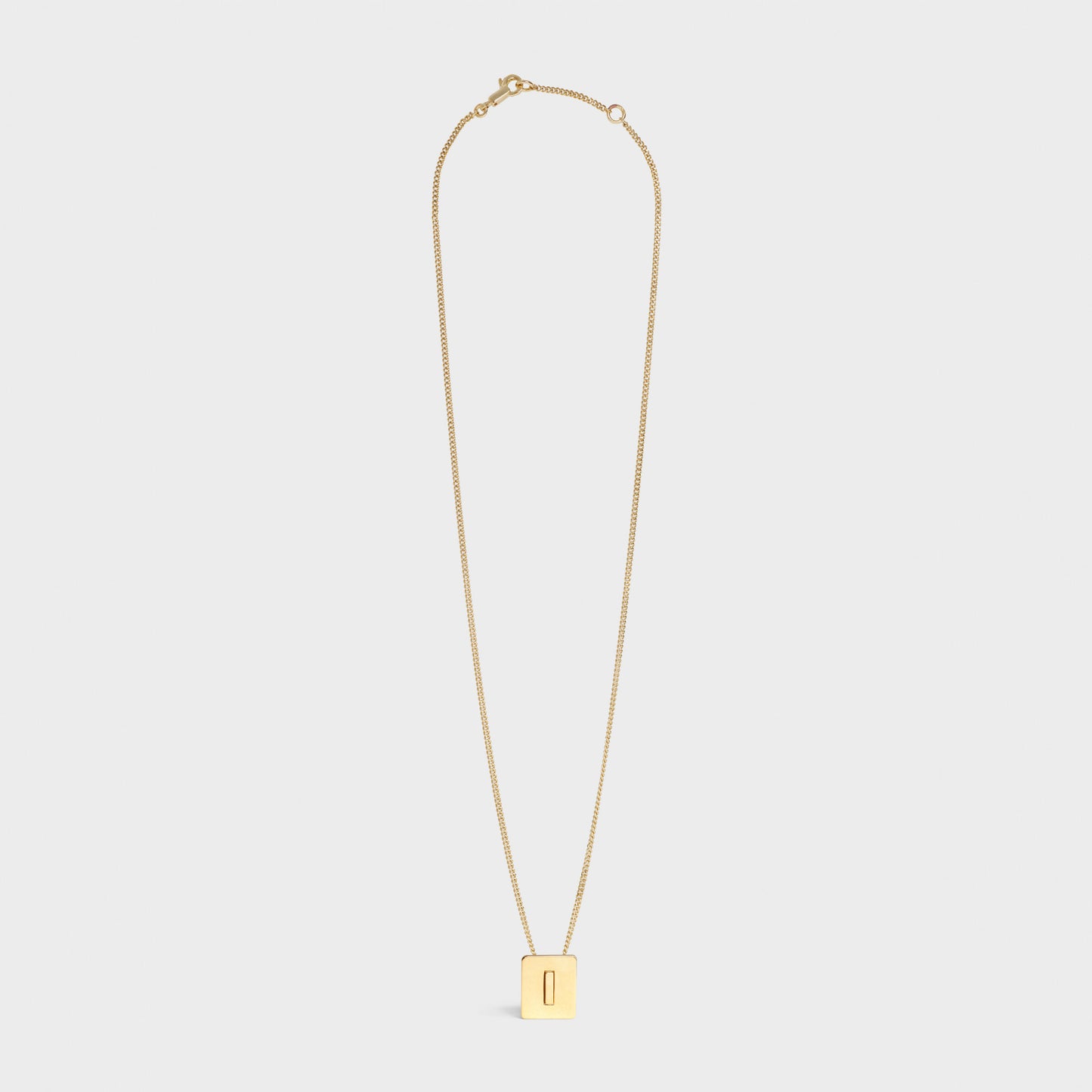 SL-B1776597 14x12MM light gold square frame I letter pendant