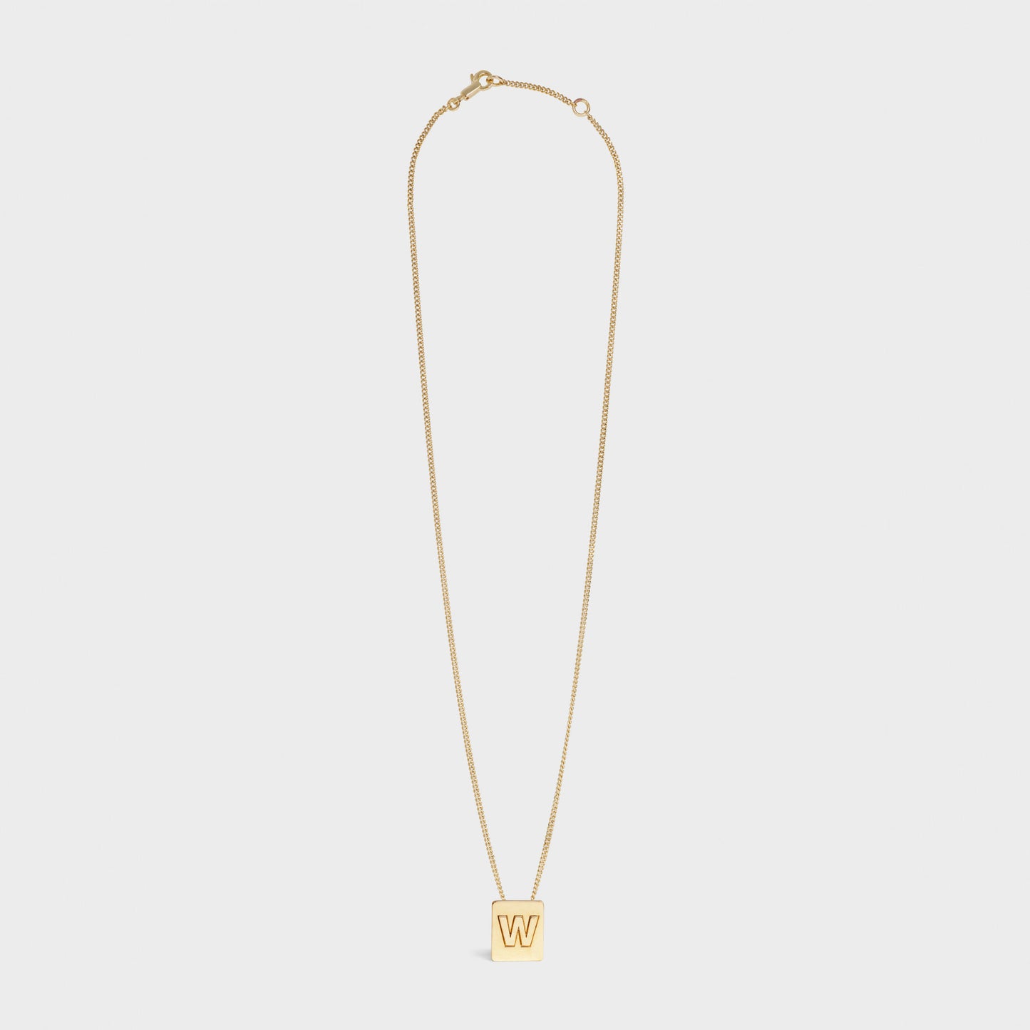 SL-O5495362 14x12.2MM square frame W letter pendant