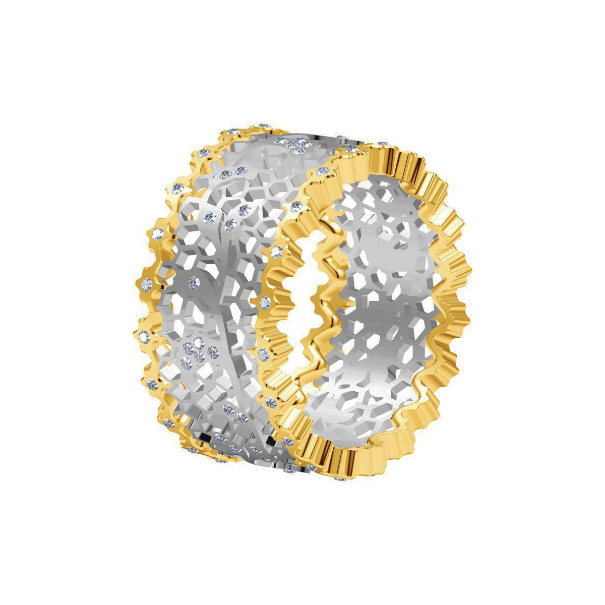 BQLT-D10042 11mm lace honeycomb ring