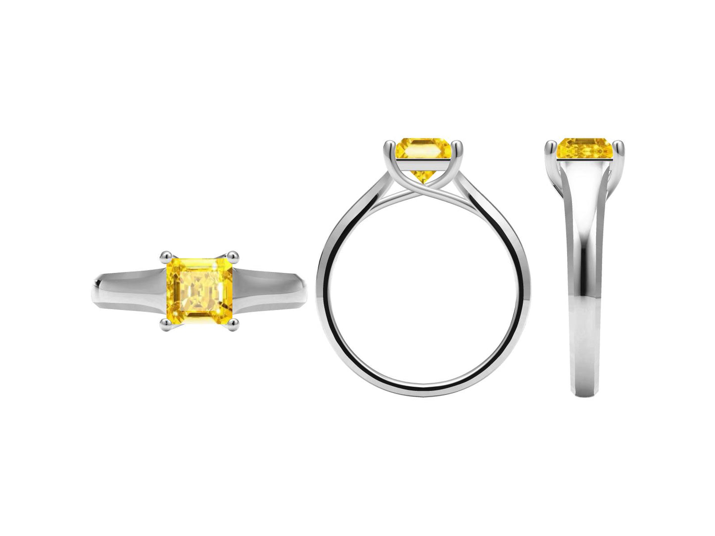 TIF-R0311214 square diamond four prong ring