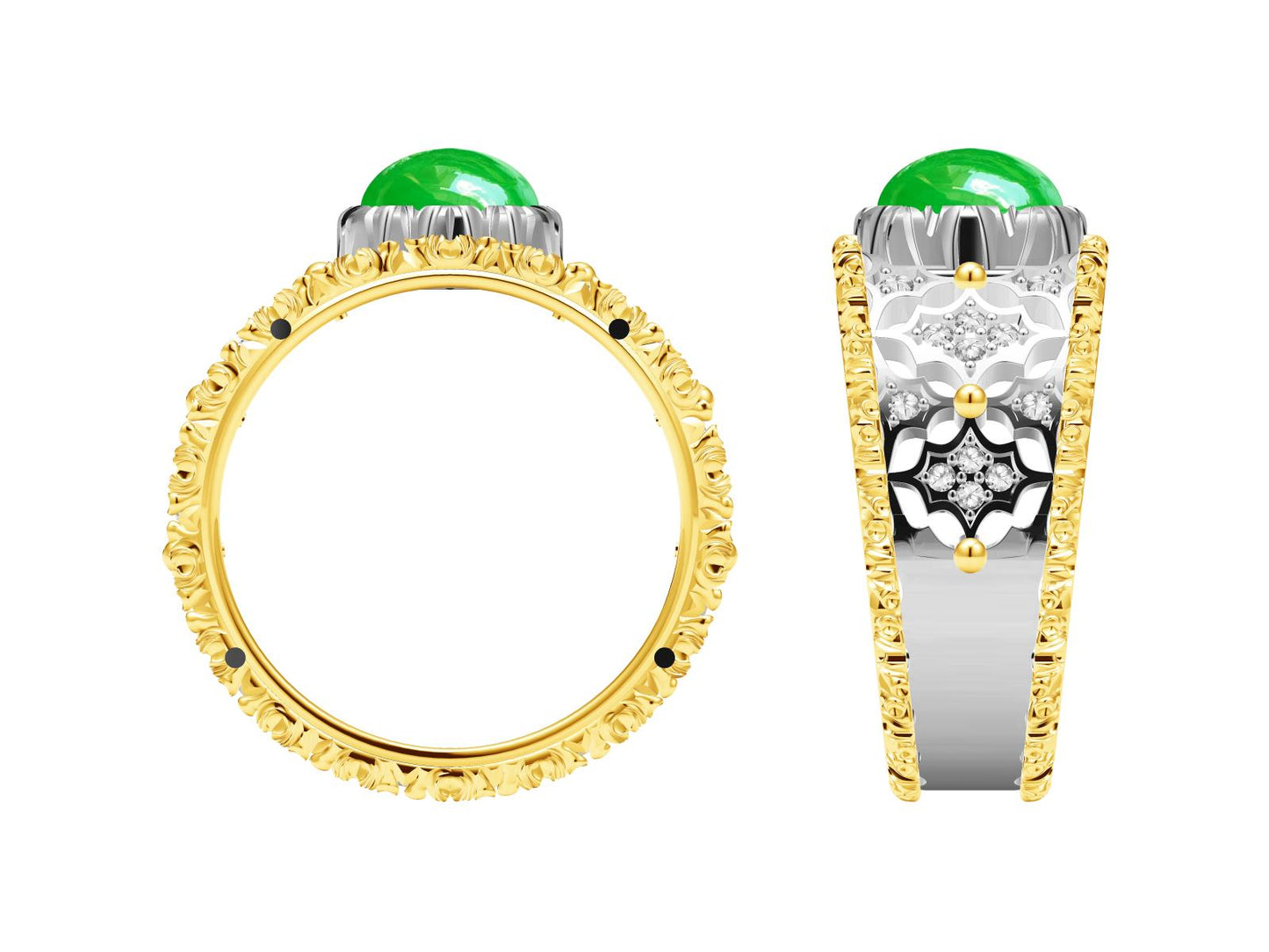 BQLT-RIN546114 bezel lace straight arm ring