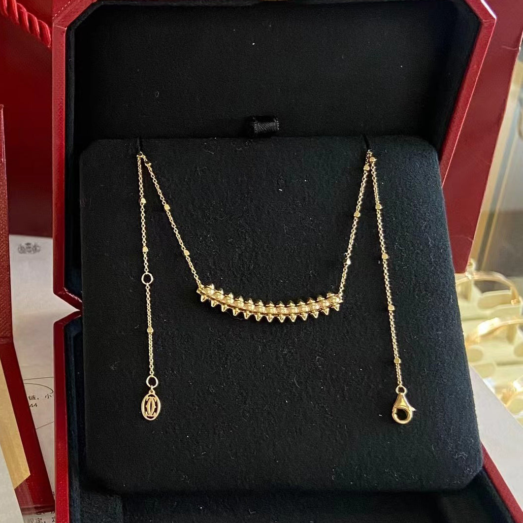 KDY-B7224744 pointed cone small 6.4mm wide rivet tether chain necklace