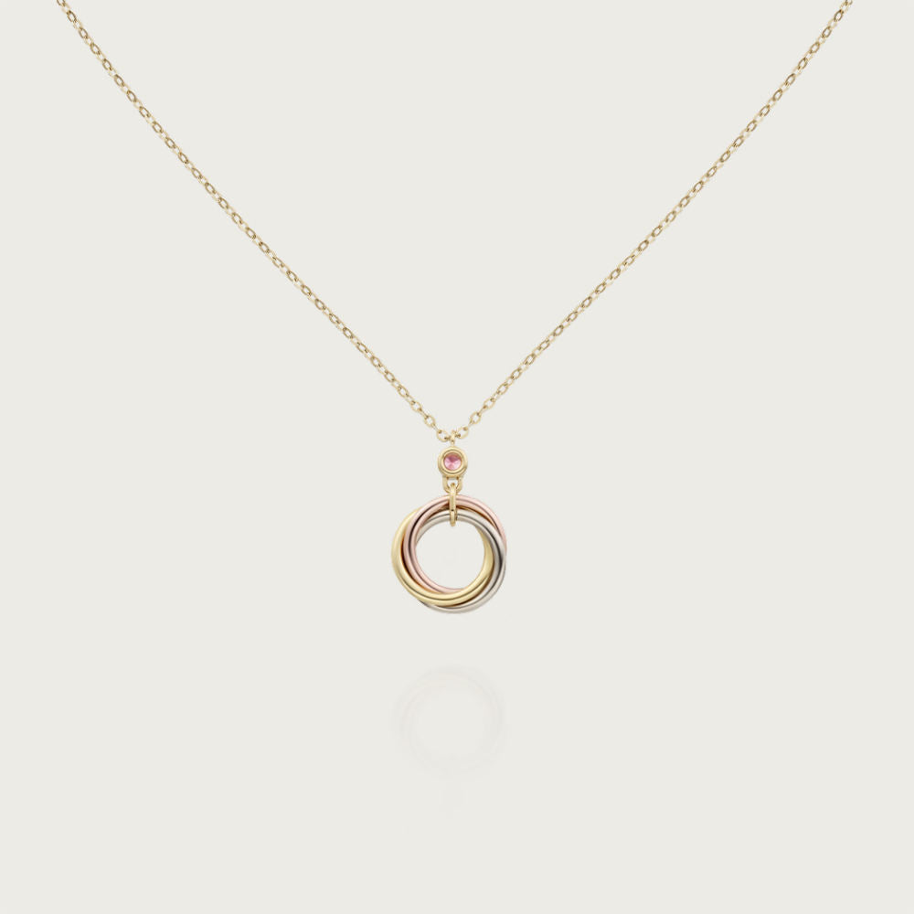KDY-B7224962 Chinese Valentine's Day pink model 3 colors 3 rings three rings three colors 6 points pendant