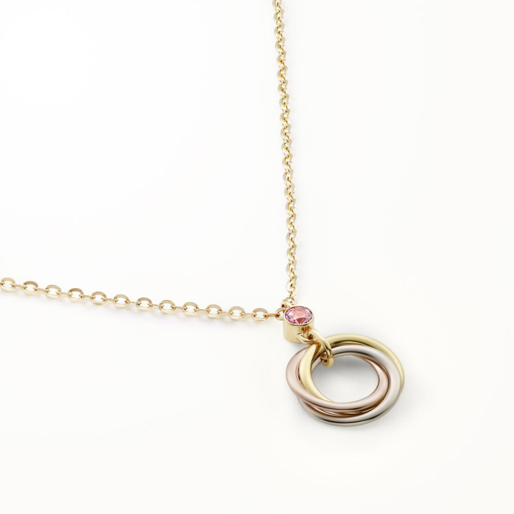KDY-B7224962 Chinese Valentine's Day pink model 3 colors 3 rings three rings three colors 6 points pendant