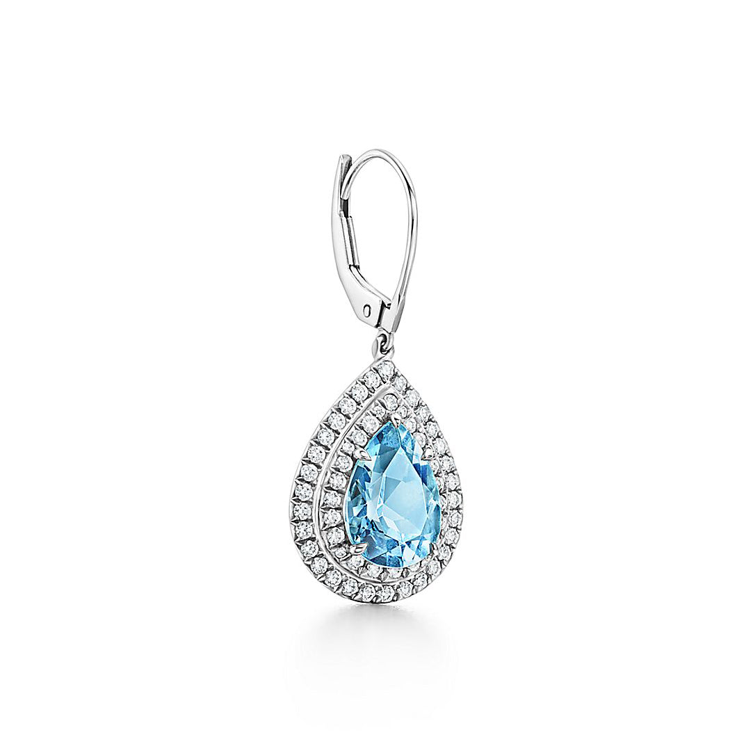 TIF-60572828 Two-ring water droplet stone earrings main stone 8X6X3.6mm