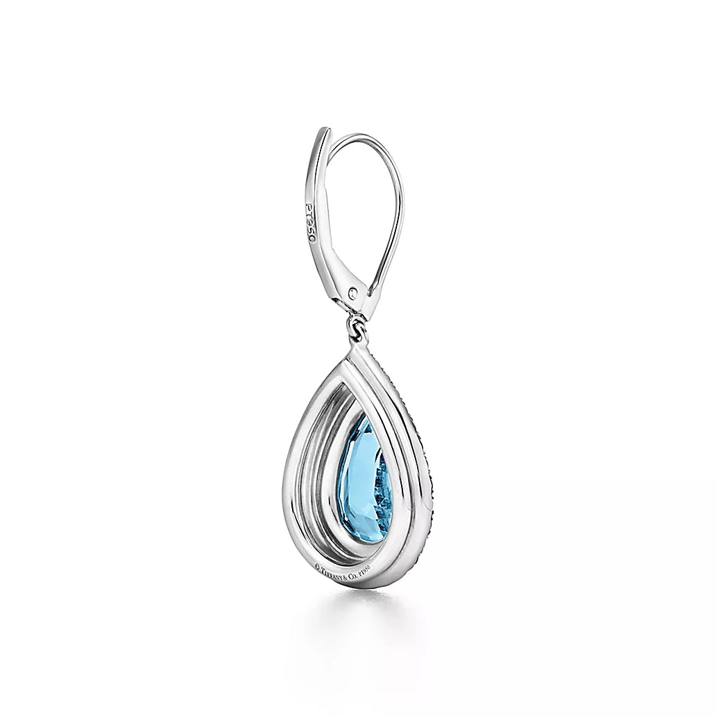 TIF-60572828 Two-ring water droplet stone earrings main stone 8X6X3.6mm