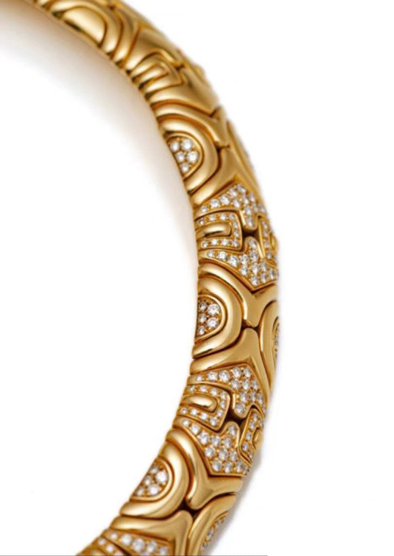 BGL-388872 Chinese pattern spacing diamond necklace retro pattern dense diamond collar