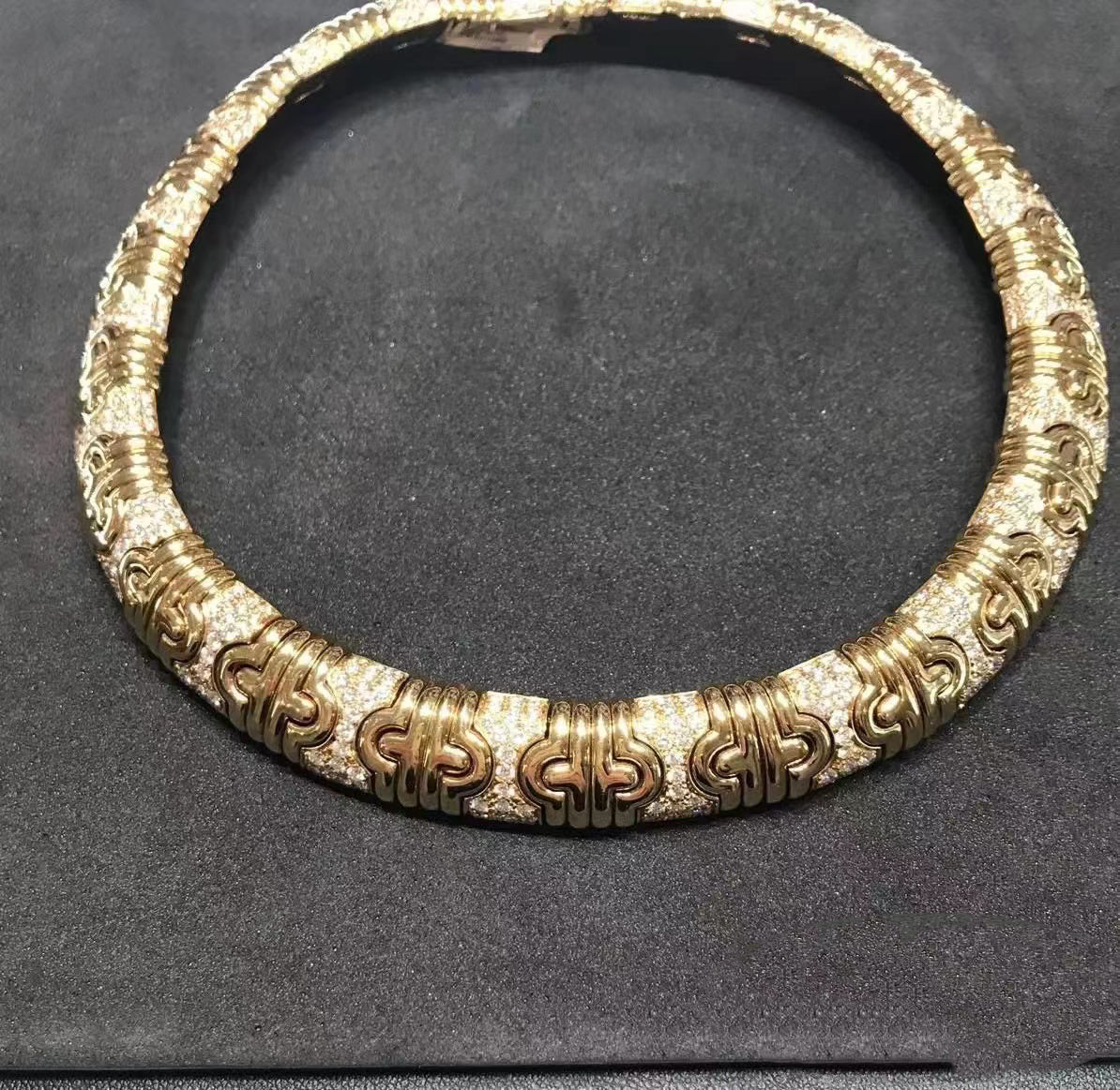 BGL-388872 Chinese pattern spacing diamond necklace retro pattern dense diamond collar