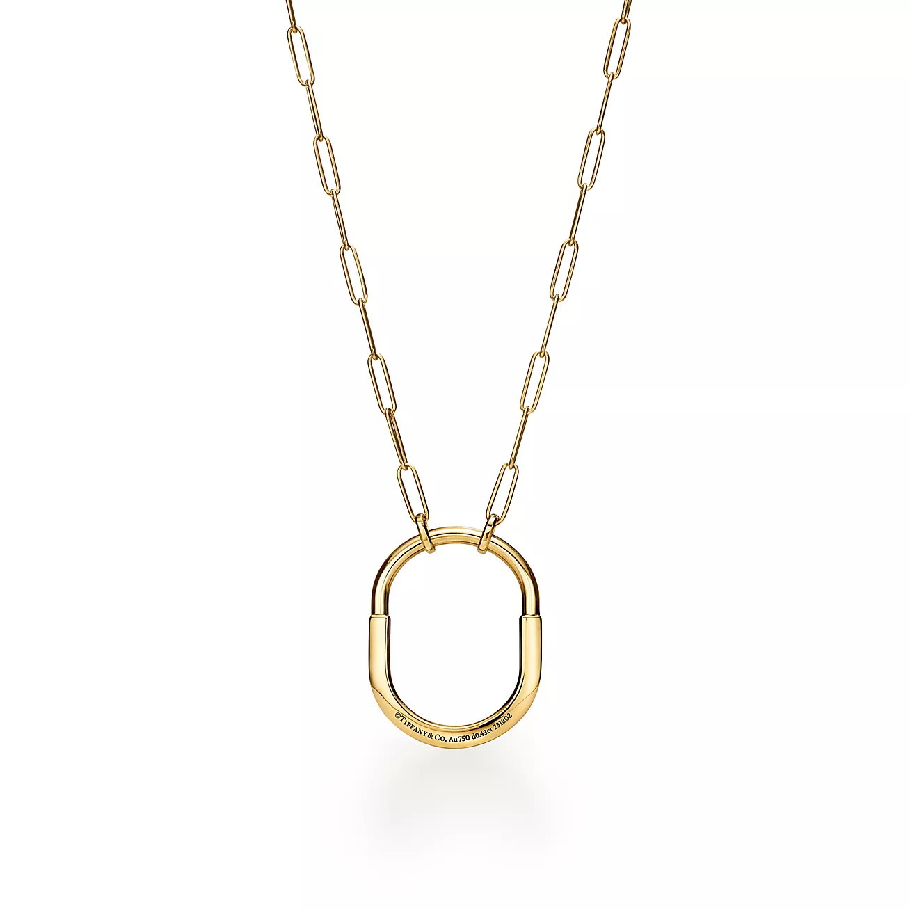 TIF-72342194 Large Love Activity Lock Colored Half Diamond Necklace